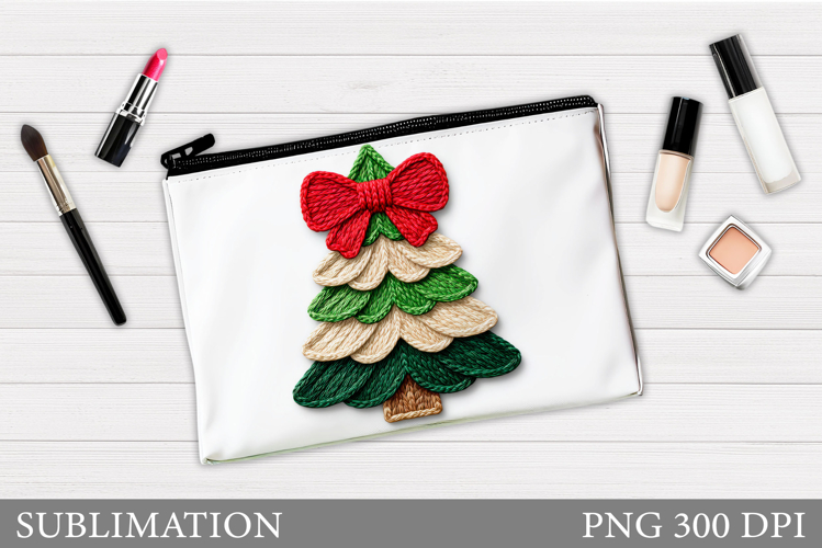 Christmas Cosmetics Bag. Christmas Tree Makeup Bag Design