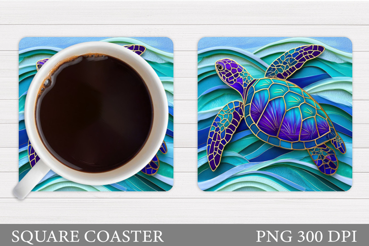 Sea Turtle Coaster Design. Sea Turtle Sublimation