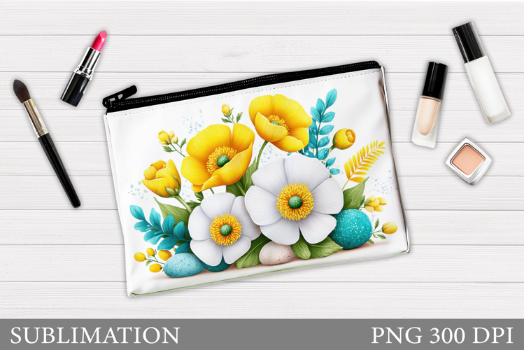 Floral Makeup Bag. Flowers Makeup Pouch Sublimation