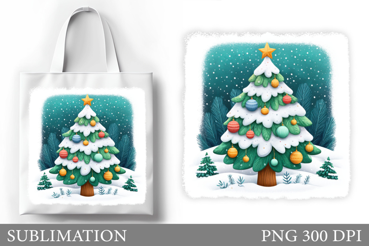 Christmas Tree Tote Bag. Christmas Tote Bag Sublimation