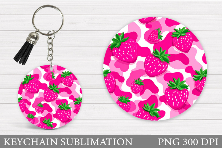 Strawberry Keychain Design. Berries Keychain Sublimation