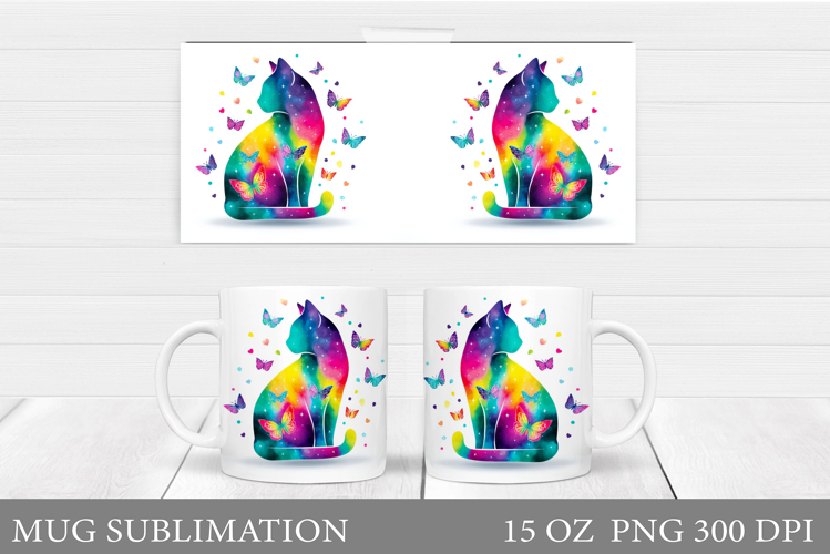 Cute Cat Mug Design. Cute Cat Sublimation