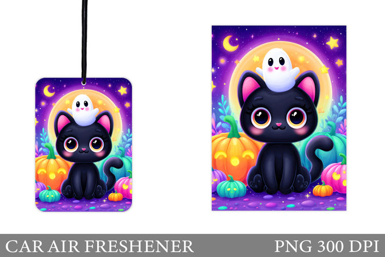 Black Cat Car Air Freshener. Halloween Car Air Freshener