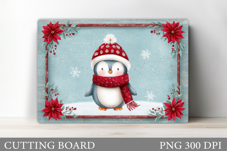 Cute Penguin Cutting Board. Christmas Cutting Board Design