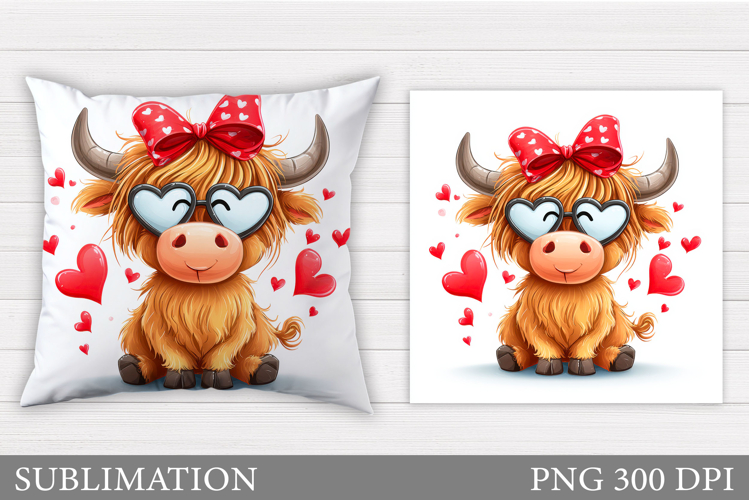 Valentines Cow Pillow. Valentines Pillow Sublimation