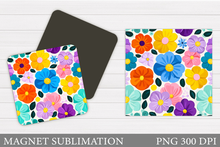 Flowers Magnet Sublimation. Floral Magnet Design