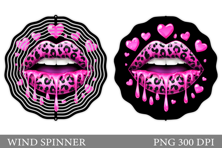 Lips Wind Spinner Sublimation. Valentines Wind Spinner