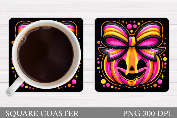 Halloween Pumpkin Coaster. Halloween Coaster Sublimation