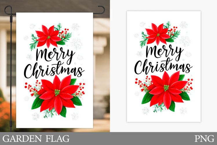 Merry Christmas Garden Flag. Christmas Garden Flag Design