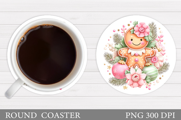 Gingerbread Coaster Design. Christmas Coaster Sublimation