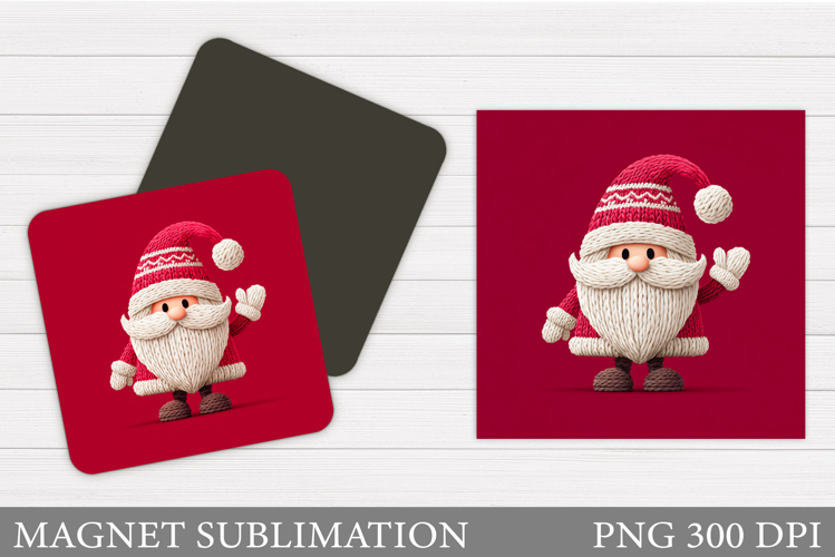 Santa Claus Magnet Design. Christmas Magnet Sublimation