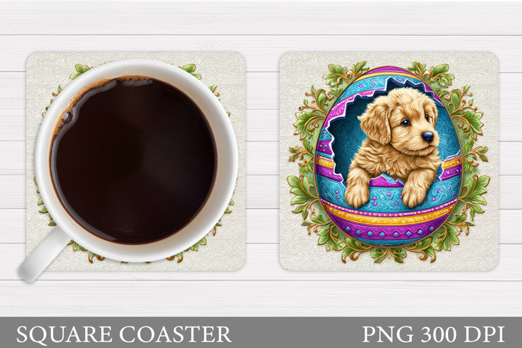 Easter Dog Coaster Design. Easter Coaster Sublimation