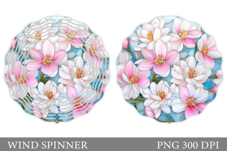 Floral Wind Spinner Sublimation. Flowers Wind Spinner Design