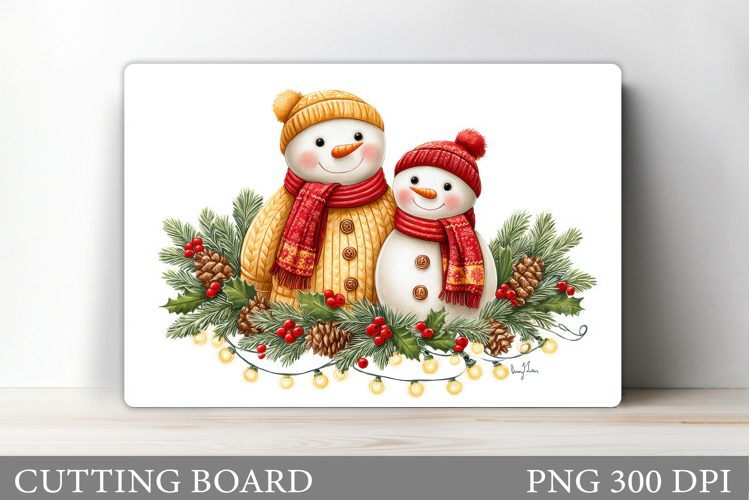 Cute Snowman Cutting Board. Christmas Cutting Board Design