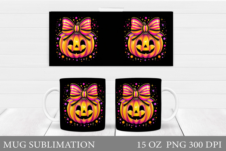 Halloween Pumpkin Mug Design. Halloween Mug Sublimation