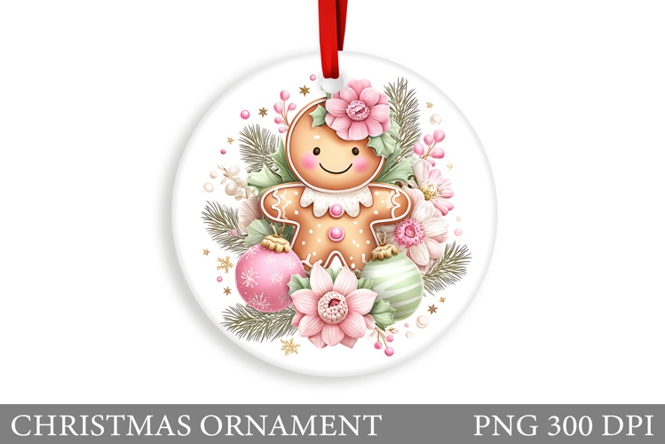 Gingerbread Christmas Ornament. Cute Raccoon Sublimation