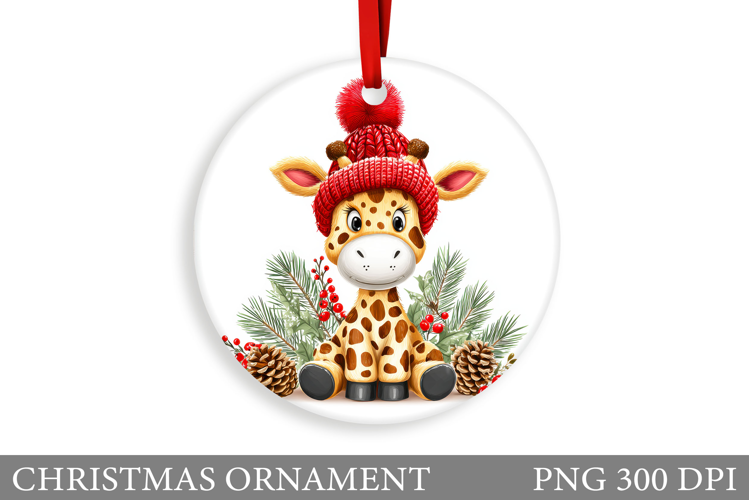 Cute Giraffe Christmas Ornament. Christmas Ornament Design
