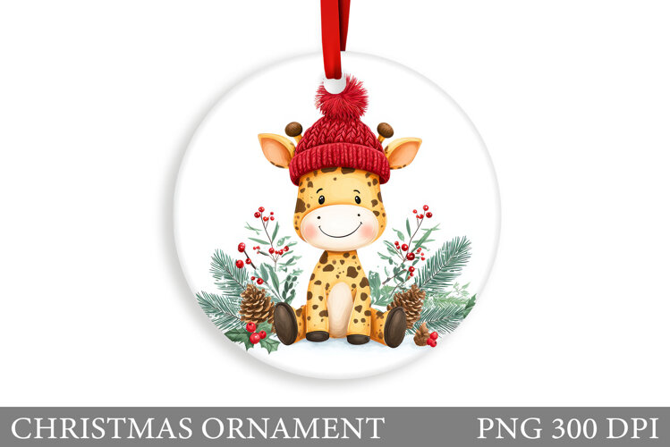 Cute Giraffe Christmas Ornament. Christmas Ornament Design example image 1