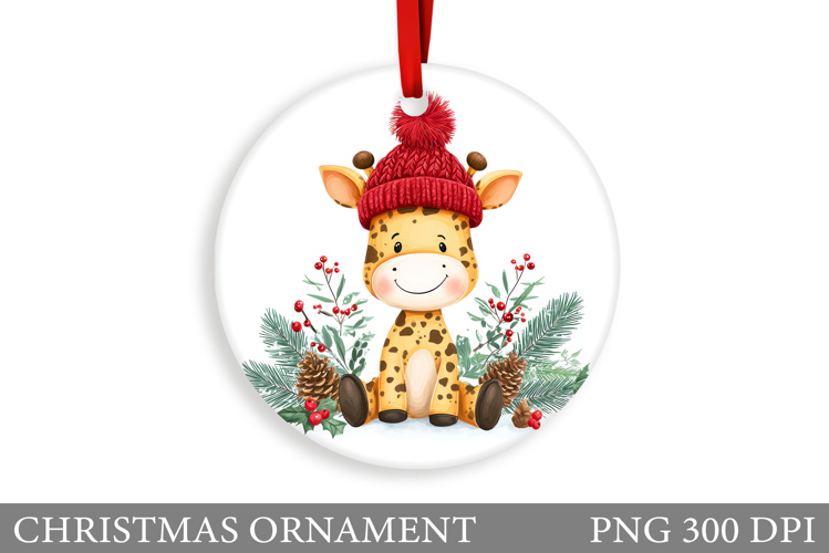 Cute Giraffe Christmas Ornament. Christmas Ornament Design