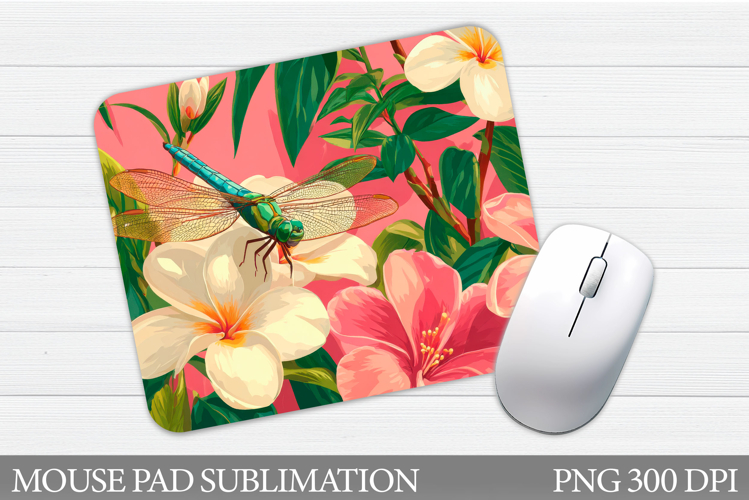 Dragonfly Mouse Pad. Flowers Mouse Pad Design