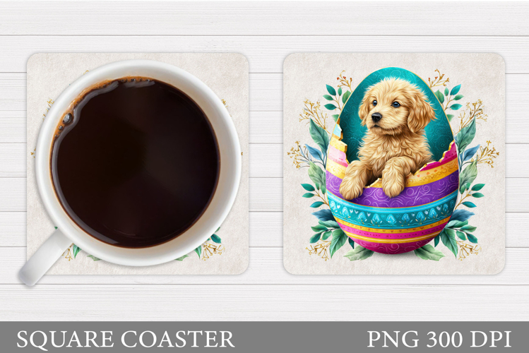 Easter Dog Coaster Design. Easter Coaster Sublimation