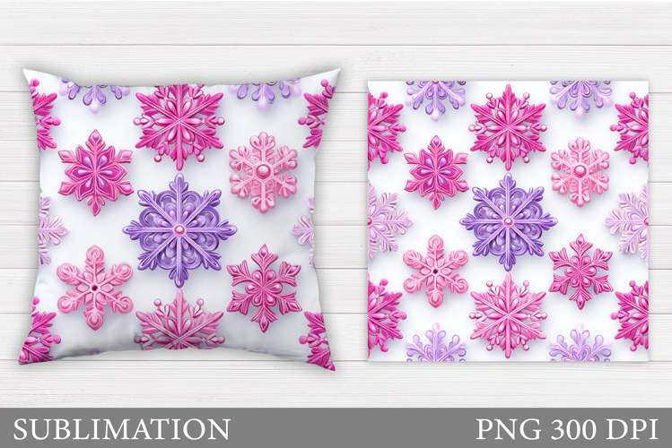 Snowflakes Pillow Design. Christmas Pillow Sublimation