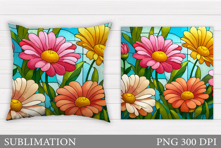 Flowers Pillow Design. Floral Pillow Sublimation example image 1