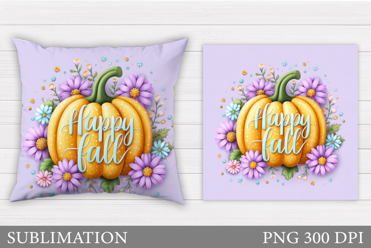 Fall Pumpkin Pillow Design. Fall Pillow Sublimation