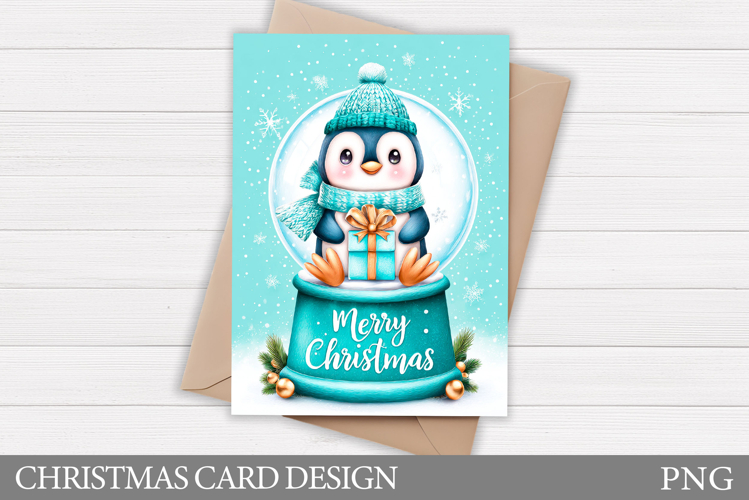 Christmas Penguin Card. Christmas Card Printable