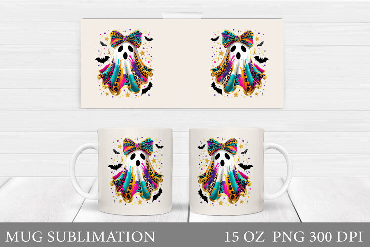 Ghost Mug Sublimation. Halloween Mug Design example image 1