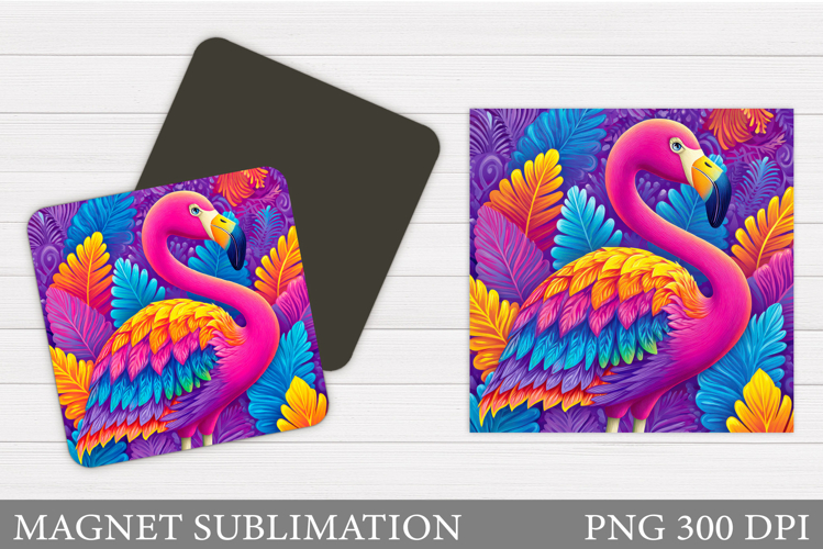 Flamingo Magnet Design. Tropical Magnet Sublimation
