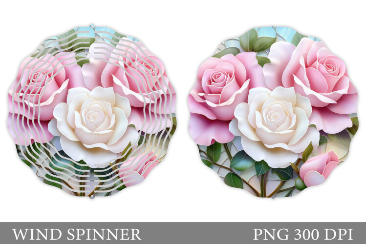 Roses Wind Spinner Design. Flowers Wind Spinner Sublimation example image 1