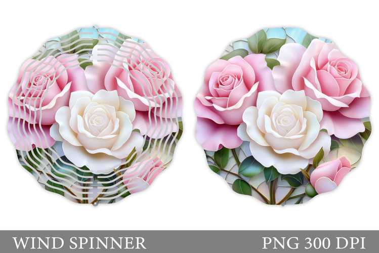 Roses Wind Spinner Design. Flowers Wind Spinner Sublimation