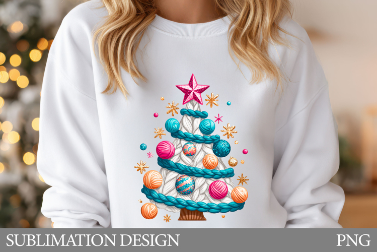 Crochet Christmas Tree T-Shirt. Christmas Tree Sublimation