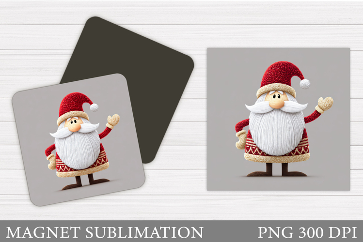Santa Claus Magnet Sublimation. Christmas Magnet Design