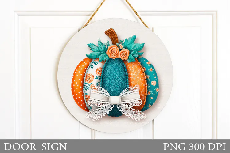 Pumpkin Door Sign Sublimation. Fall Door Sign Design