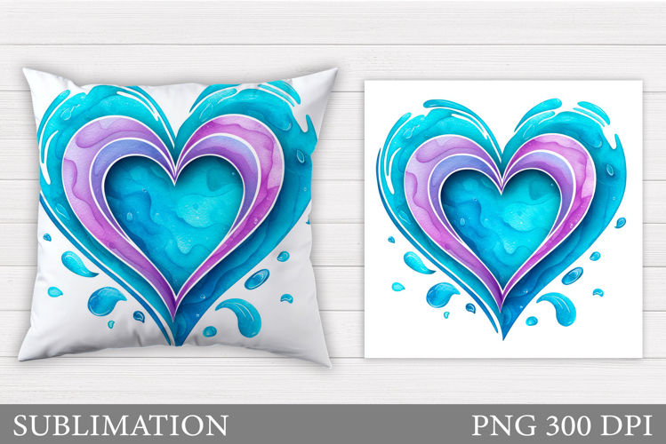 Heart Pillow Sublimation. Valentines Pillow Design