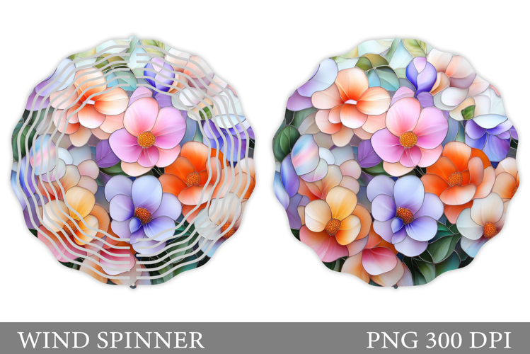Floral Wind Spinner Sublimation. Flowers Wind Spinner Design