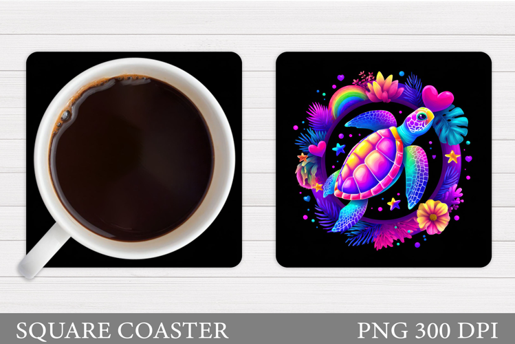 Sea Turtle Coaster Design. Turtle Coaster Sublimation