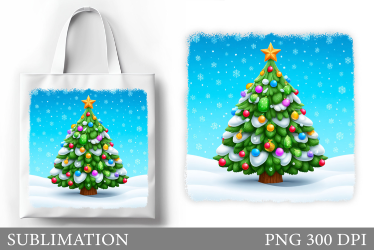 Christmas Tree Tote Bag. Christmas Tote Bag Sublimation