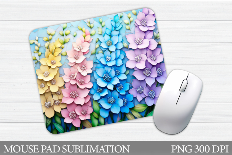 Flowers Mouse Pad Sublimation. Floral Mouse Pad Design