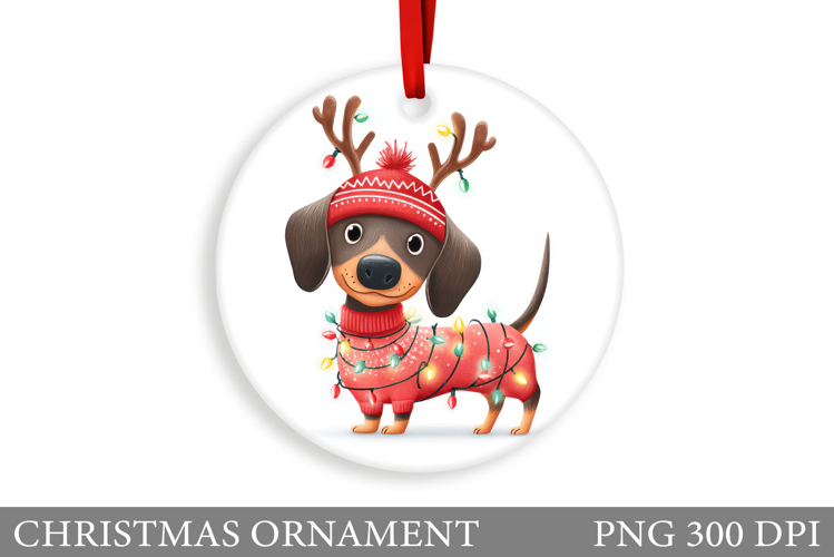Cute Dog Christmas Ornament. Winter Dog Christmas Ornament
