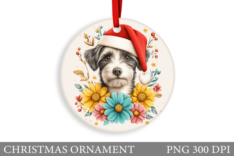 Cute Dog Christmas Ornament. Christmas Ornament Design