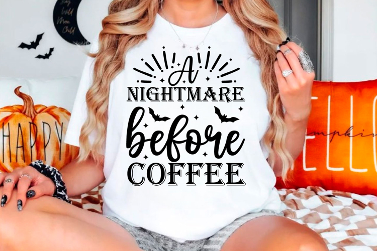 A nightmare before coffee Halloween svg design