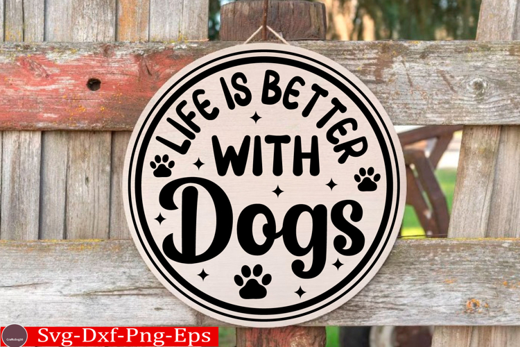 Dog Round Sign Design SVG Dog SVG File