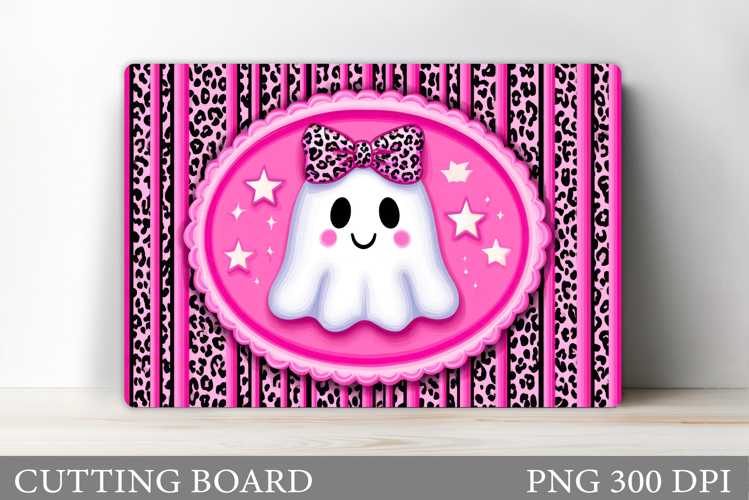 Cute Ghost Cutting Board Design. Halloween Cutting Board