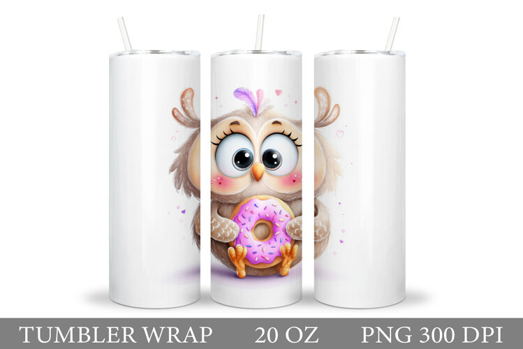 Cute Owl Tumbler Design. Owl Sublimation example image 1