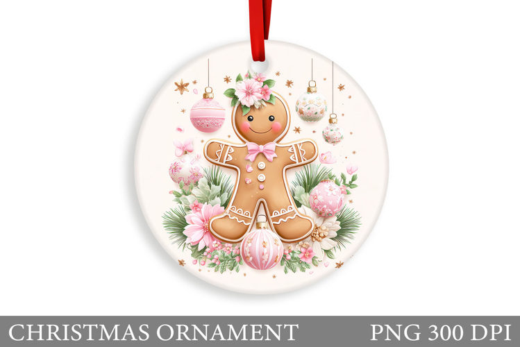 Gingerbread Christmas Ornament. Cute Raccoon Sublimation