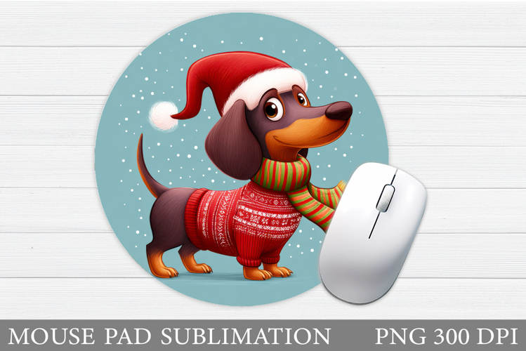 Christmas Dog Mouse Pad. Cute Dog Mouse Pad Sublimation