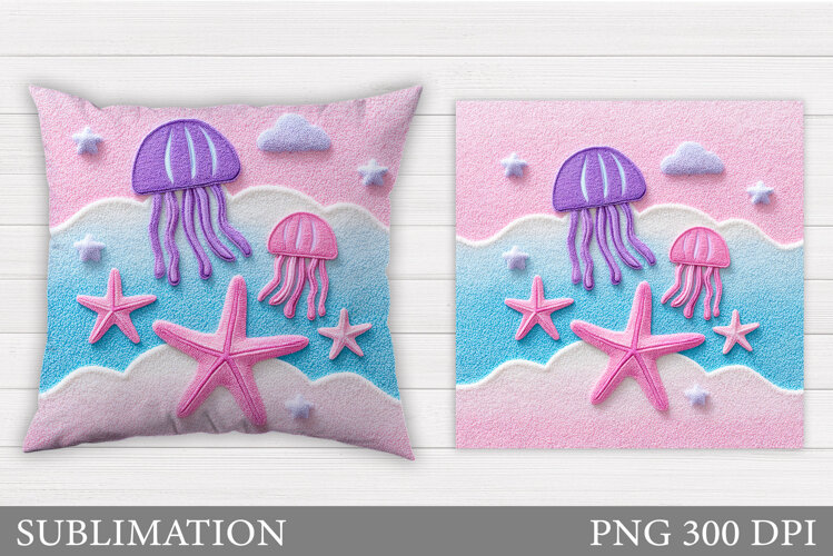 Jellyfish Pillow Sublimation. Jellyfish Sublimation example image 1
